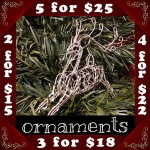 Glitter Reindeer Ornament / Decoration: Christmas Tabletop Wire Rudolf Gift